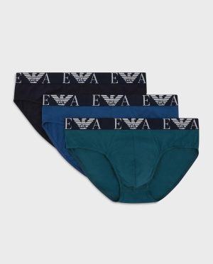 ARMANI SLIP 3PACK ΜΠΛΕ/ΡΑΦ/ΠΡΑΣΙΝΟ