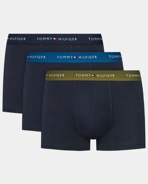 TOMMY HILFIGER 3PACK BOXER ΛΑΔΙ-ΡΑΦ-ΜΠΛΕ ΛΑΣΤΙΧΟ