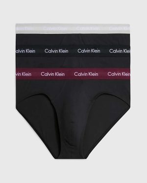 C.K. SLIP 3 PACK COTTON ΛΑΣΤΙΧΟ ΜΠΟΡΝΤΟ - ΓΚΡΙ - ΜΑΥΡΟ