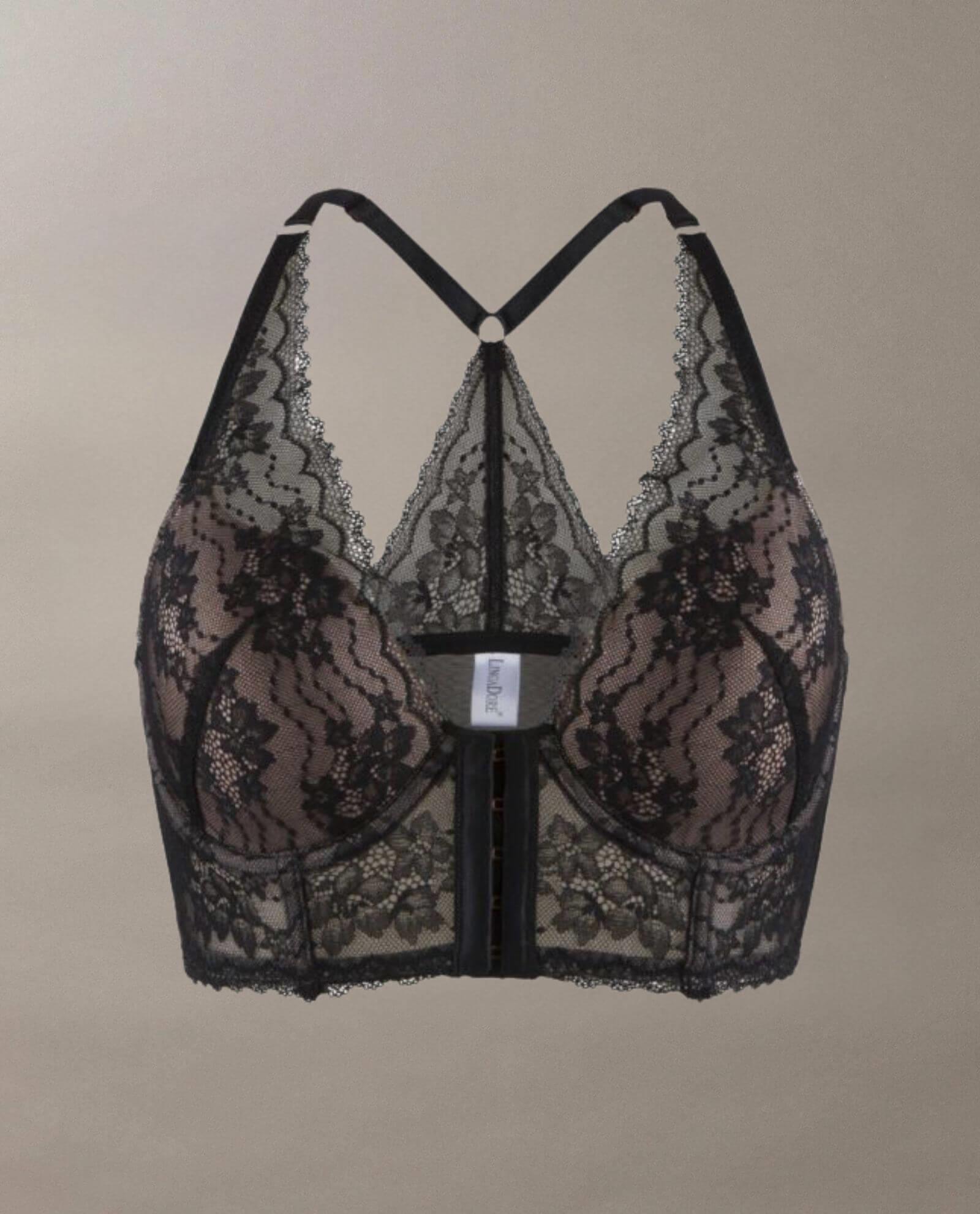 36964-2 LINGADORE ΣΟΥΤΙΕΝ BUSTIER ΔΑΝΔΕΛΑ ΜΠΕΖ-ΜΑΥΡΟ